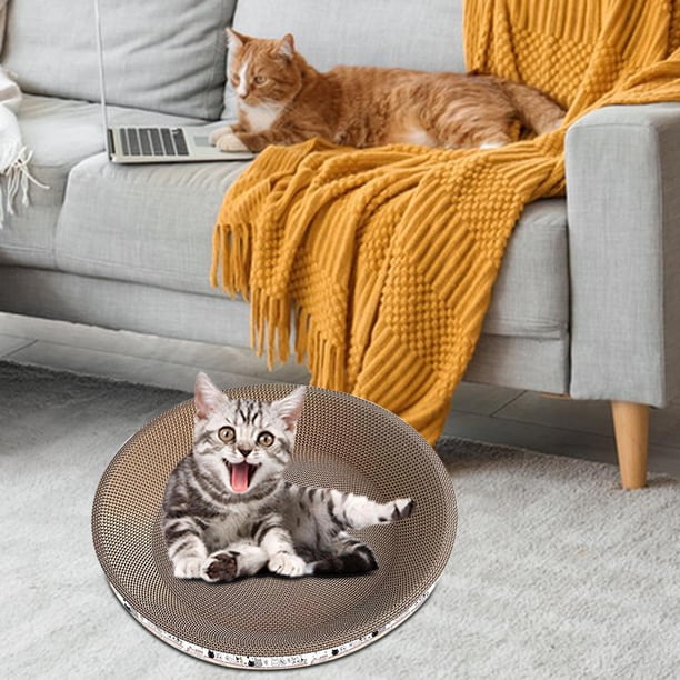 Rascador Redondo de Cartón para Gatos Perfecl Cama para Gatitos 45cmx9cm
