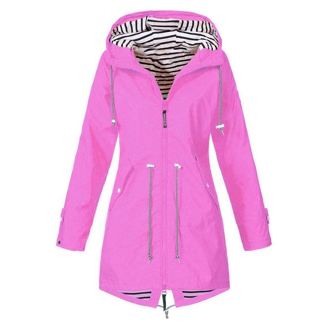 Julycc Manteau Coupe-Vent à Capuche à Manches Longues pour Femmes Grande Taille, Imperméable d'Extérieur