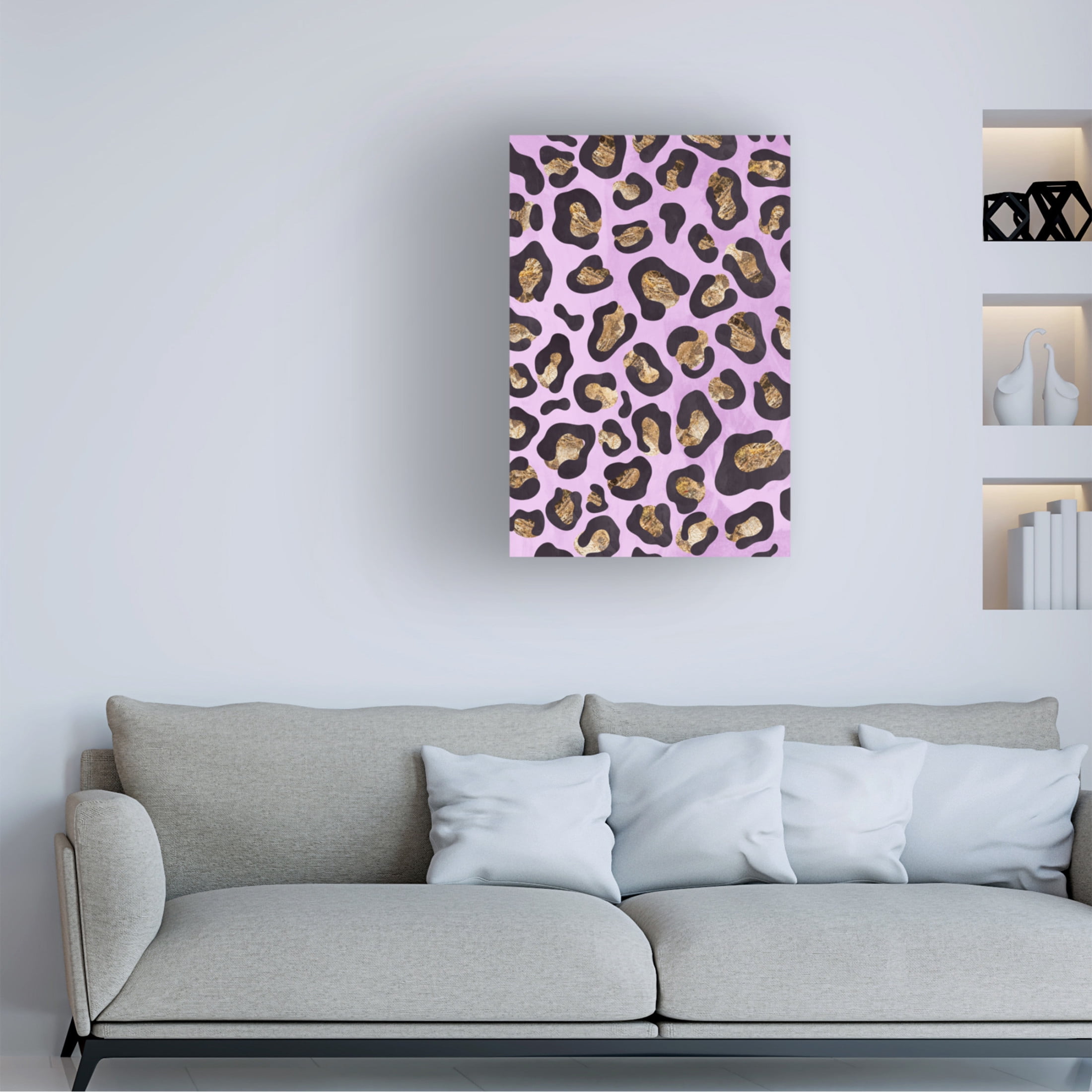 Trademark Fine Art Sarah Manovski  Gold leopard print pink Canvas Wall Art