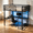 Black, variant on SAYGOGO Queen Loft Bed with L-Shaped Desk, Charging Station & LED Strip, Metal Loft Bed with PC Tray & Hanging Area, Round Pipe Design, White
