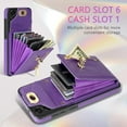 thumbnail image 3 of Phone Case for Samsung Galaxy S21 Ultra 5G Wallet Cover with Credit Card Holder Zipper Slot Crossbody Strap Lanyard Leather Stand Cell Accessories S21ultra 21S S 21 21ultra G5 Women Girls Purple, 3 of 13