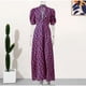 thumbnail image 1 of Vestido largo sexi con escote en V profundo, dobladillo suelto, estampado Vintage, manga corta abombada, vestidos de talle alto, batas elegantes para fiesta y playa para mujer, 1 of 5