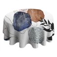 thumbnail image 4 of Round Waterproof Tablecloth 60×60 Inch, Boho Style Reusable Indoor/Outdoor Durable Table Cover for Party Kitchen Dinner Room Decor, 4 of 6