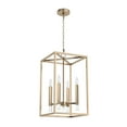 thumbnail image 2 of Hunter - Sunjai 4-light Alturas Gold, Medium Size Pendant Light, Dimmable, Formal Style, Rectangle Shaped, for Bedrooms, Dining, Living Rooms - 19988, 2 of 6