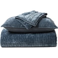 thumbnail image 7 of EVERGRACE Luxury Ruched Velvet Quilt Queen Size, Ultra Soft Bedspread Coverlet Set, Lightweight Velvet Comforter, Quilted Bedding Cover with 2 Matching Shams for All Season, Stormy Blue, 7 of 7