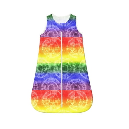 

Honeii Colorful Tie Dye Print Unisex Babies Sleepbag Wearable Blanket Baby Sleeveless Sleeping Bag-Small