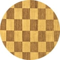 thumbnail image 1 of Ahgly Company Indoor Round Checkered Brown Modern Area Rugs, 4' Round, 1 of 4