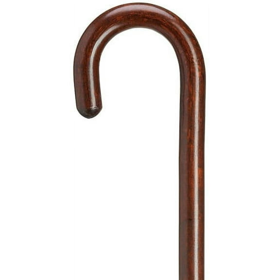 Walking Cane Lady's Round Nose Crook Cane Walnut Stain Maple