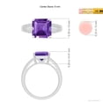 thumbnail image 4 of ANGARA Natural 2.8 Ct. Amethyst with Diamond Classic Ring in 14K White Gold for Women (Ring Size: 9.5), 4 of 9