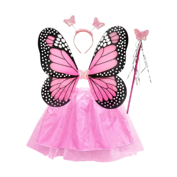 Disfraz de hadas de niñas Tutú de disfraces de ala mariposa para fiesta de cumpleaños de Halloween Falda de