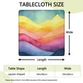thumbnail image 2 of Colorful Tie Dye Mountain Pattern Square Fitted Tablecloth with Elastic Edge,Square Table Cover,Washable Elastic Table Cover for Home Kitchen Party Decor 34"x34", 2 of 6