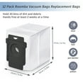 thumbnail image 3 of 12Pcs Vacuum Dust Bags,Roomba Bags for iRobot Roomba i7 i7+ i3 i3+ i4 i4+ i6 i6+ i8 i8+ j7 j7+ s9 s9+ Plus Parts for iRobot Bags Roomba Vacuum Bags Automatic Dirt Disposal Bulk Reusable Bags, 3 of 8