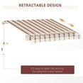 thumbnail image 6 of CoSoTower 13' X 8' Retractable Awning, Patio Awnings, Sunshade Shelter W/ Manual Crank Handle, Uv & Water-Resistant Fabric and Aluminum Frame for Deck, Balcony, Yard, Red Stripes, 6 of 9