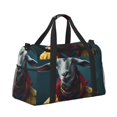 thumbnail image 2 of Balery Surrealist Goat Bolsa de Gimnasio para Mujeres, Bolsa de Viaje con Bolsillo Húmedo, Bolsa de Fin de Semana para Mujeres, Bolsa de Viaje Resistente al Agua, 2 of 7