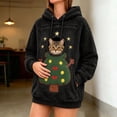 thumbnail image 2 of LWFFDAW Womens Christmas Pet Pouch Hoodie Xmas Tree Print Sherpa Fleece Hoodies Winter Warm Fuzzy Hoodie Long Sleeve Hooded Sweatshirts with Pockets, 2 of 6