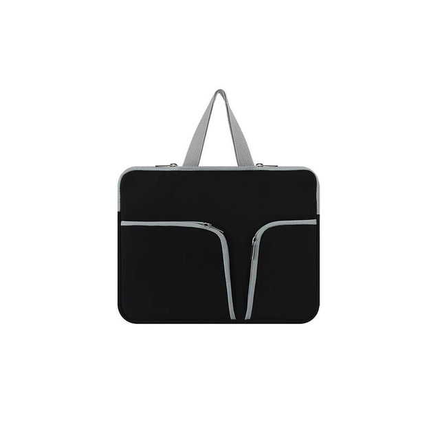 Injueey Funda para portátil con asa, funda para ordenador, bolsa de transporte de viaje portátil, compartimentos protectores, almacenamiento informal Relojes inteligentes Negro 10 pulgadas