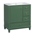 thumbnail image 3 of GDF Studio Modern 30" Bathroom Vanity with Ceramic Sink, Soft-Close Door, and Ample Storage, Green, 3 of 19