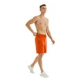 thumbnail image 6 of Tyhengta Mens Shorts Casual Sports Drawstring Zipper Pockets Elastic Waist Orangered 34, 6 of 8