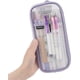 thumbnail image 1 of Grid Mesh Pen Pencil Case with Zipper Clear Makeup Color Pouch Cosmetics Bag Multi-Purpose Travel School Teen Girls Transparent Stationary Bag Purple, 1 of 4