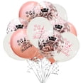 thumbnail image 5 of Globos decorativos de rosa rosa para cumpleaños número 60, pancarta de feliz cumpleaños, guirnalda de oropel, confeti para decoración de fiesta de cumpleaños número 60 para adultos, 5 of 5
