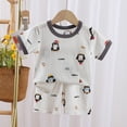 thumbnail image 2 of felwors Boys Pajama Baby Kids Pajamas Set, 2-Piece Short Sleeve Sleepwear, Soft Breathable Printed Pajamas(Z01-Grey,3-4 Years), 2 of 6