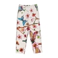 thumbnail image 4 of Balery Watercolor Floral With Butterflies print Women's Pajama Pants,Ultra Lightweight Pjs,Lounge Pant-X-Large, 4 of 9