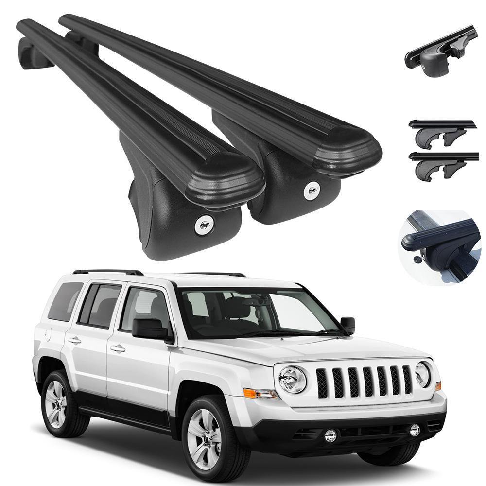 Roof Rack Cross Bars Luggage Carrier Black Set for Jeep Patriot 2007