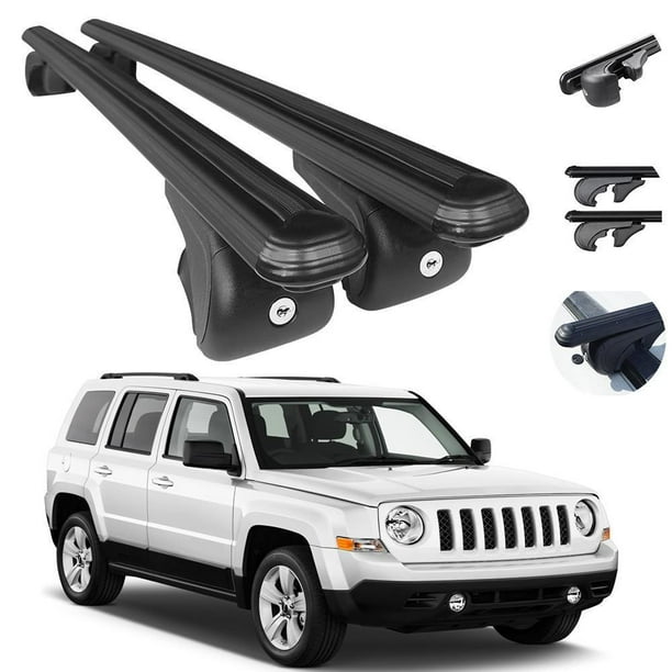 Roof Rack Cross Bars Luggage Carrier Black Set for Jeep Patriot 2007