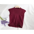 thumbnail image 2 of Chandail Sans Manches pour Femmes à Col Montant Extensible en Tricot, 2 of 2