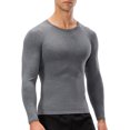 thumbnail image 1 of TFixol Camisa deportiva para hombre Manga larga Cuello redondo Elástico Slim Fitness, 1 of 8