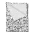 thumbnail image 2 of Grey and White Soft Flannel Fleece Throw Blanket, Rose Flowers Poppy Petals Fragrance Essence Botanical Beauty Monochrome, Cozy Plush for Indoor and Outdoor Use, 60" x 80", Black White, by Ambesonne, 2 of 5