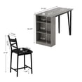 thumbnail image 3 of Dining Table Set for 2 with Drop Leaf, High Top Kitchen Bar Table with 3 Tier Storage Shelves & 2 Stool, Wood Bar Height Dining Room Set for Small Space Dinner Pub Breakfast Brunch, 3 of 7