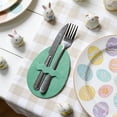 thumbnail image 4 of DefiDgd Easter Cutlery Holders,Felt Easter Egg Tableware Utensil Holder Bag Pouch Bags for Knife Forks Organizer Home Spring Easter Party Table Decoration(Green), 4 of 6