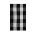 thumbnail image 1 of Bewildely Alfombra de tela escocesa de algodón tejida a mano, felpudo antideslizante, alfombrilla de suelo, alfombra en capas para lavandería, cocina Decoración del hogar Blanco negro 70x45cm Bewildely HA000473-01B, 1 of 6