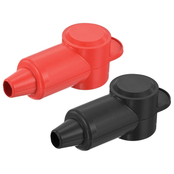 Battery Terminal Cover, 2 Pcs Truck Battery Terminal Cover Positive Negative Poles Stud Covers L7.5-19-69 Red Black