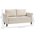 thumbnail image 3 of HOMCOM Loveseat w/ Curved Armrests, Love Seat w/ Padded Seat, Beige, 3 of 9