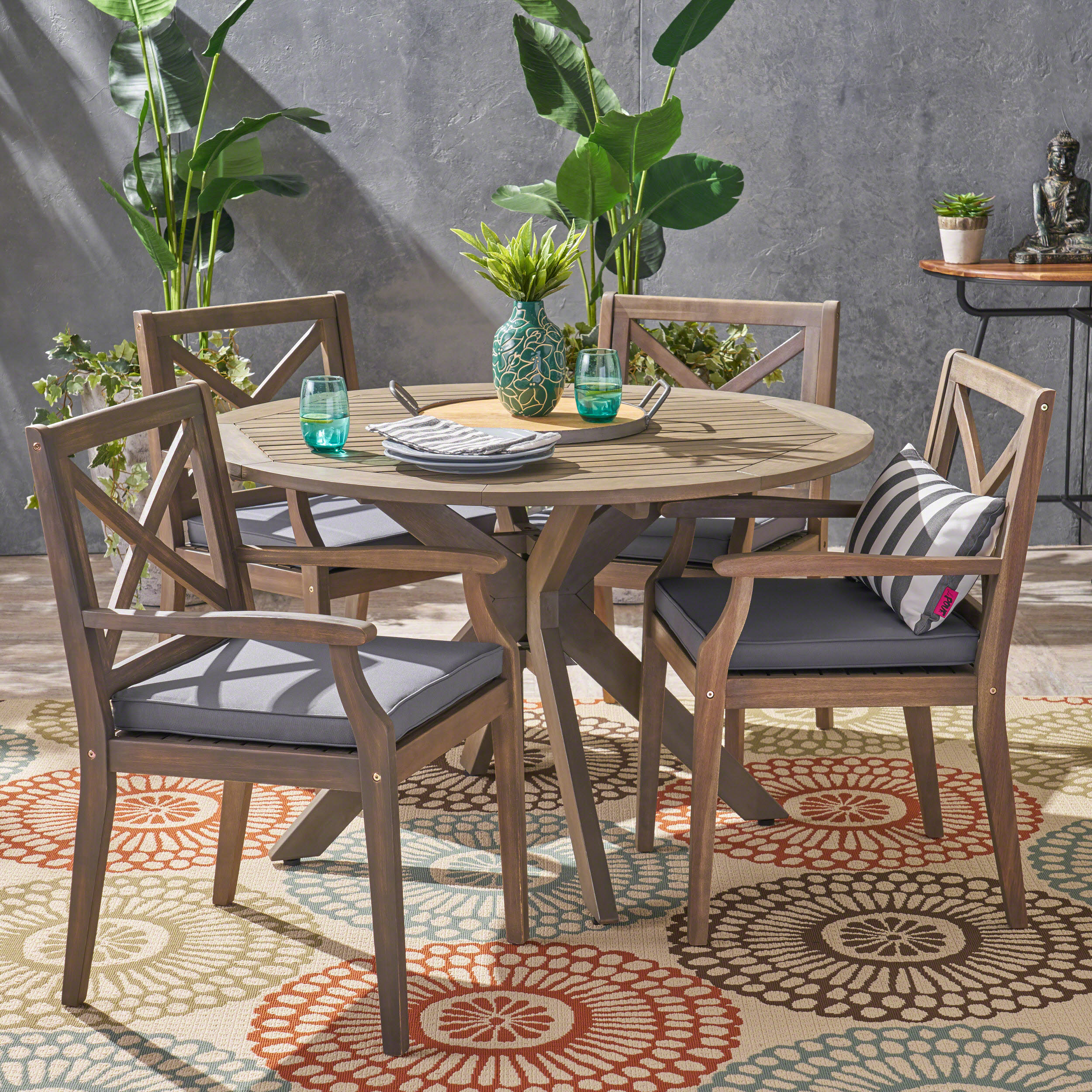 5 Piece Wood Outdoor Dining Set Off 54 5 Piece Wood Outdoor Dining Set Off 54, Round Wooden Outdoor Table Set