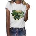 thumbnail image 1 of TopLLC St. Patrick's Day Patricks Day Chemises pour Femmes Hauts de Sarrau St Patricks Day Mode pour Dames St. Imprimé Léopard Manches Courtes Col Rond Chemise Femme Décontractée Ample, 1 of 4