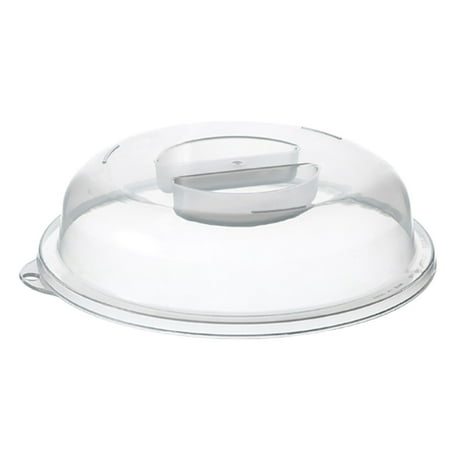 OUNONA Microwave Splatter Cover Lid Guard Dish Food Plastic Clear Proof Plate Handle Gurad Transparent