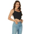 thumbnail image 2 of Womens Knit Halter Tank Top 2024 Cute Ribbed Trendy Sexy Backless Summer Basic Crop Tops, 2 of 5