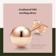 thumbnail image 2 of Rose Gold Plated Polished Sterling Silver Round 9mm Ball Bead Stud Earrings, 2 of 7