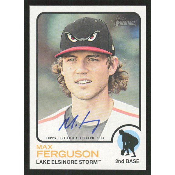 Collectible 2022 Topps Heritage Minor League Max Ferguson Real One Auto AU #ROA-MF Lake Elsinore Storm Baseball Card Lake Elsinore Storm MLB Autographed BASEBALL