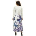 thumbnail image 2 of FKELYI Purple Floral Blue Butterfly Print Fall Maxi Dress for Women Long Sleeve A-Line Flowy Dresses with Side Pockets V Neck Casual Dress for Spring Winter, L, 2 of 6