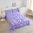 thumbnail image 4 of Erosebridal Ensembles de Couette à Imprimé Léopard Violet Format Double, Couettes et Duvets à Imprimé Guépard Ombré, Réversible 3 Pcs, 4 of 7