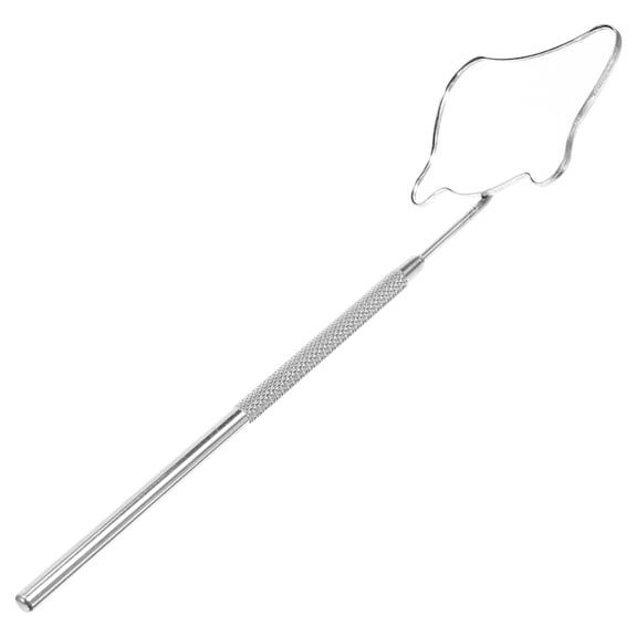 Luxshiny Handheld Plated Silver Eyelash Mirror for Extension Process with Non Slip Grip Design