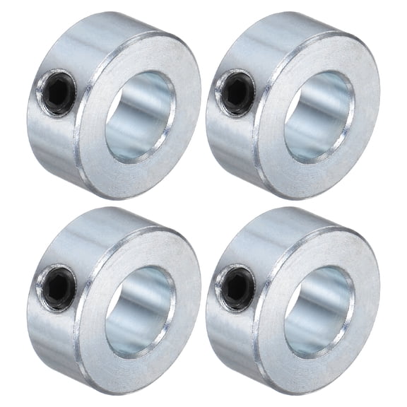 4 Packs Set Screw Collars 1/2" Bore Carbon Steel Shaft Collars, 1" OD, 7/16" Width Axle Collar Clamp