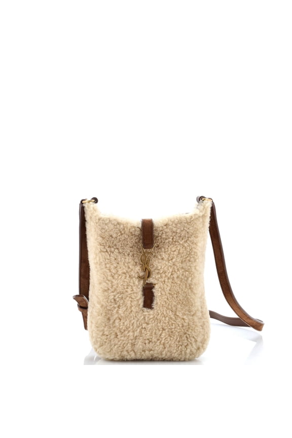 Pre-Owned Le 5 a 7 Vertical Shoulder Bag Shearling with Suede By Rebag