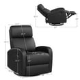 thumbnail image 4 of Giantex Recliner Chair, Manual Rocking Chairs with Pull Button, 360° Swivel Glider, Faux Leather Living Room Single Lazy Sofa, Padded Seat, Gliders for Kids Playroom, Nursery (Black), 4 of 10