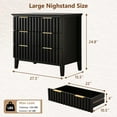 thumbnail image 5 of LAZZO 3-Drawer Nightstand, Tall Fluted Bedside Table with Gold Metal Handles, Storage Table for Bedroom, Black, 5 of 9