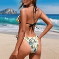 thumbnail image 5 of Uourmeti Women's Tropical Beach Halter Bikini Set - Sailboat & Palm Tree Print | Tie Side Triangle Two-Piece Swimsuit for Summer Vacation, Pool & Beach Party, 5 of 9